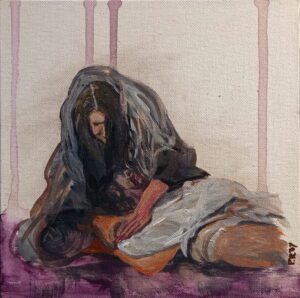 Buy Original and Affordable Filipino Art 43 La Pieta - 8in x 8in acrylic on canvas - Fr Roy Quesea