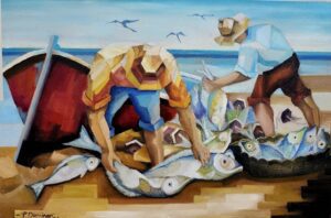 Buy Original and Affordable Filipino Art 32 Fishermen (Reproduction of "Pescadores" by Damiao Martins)